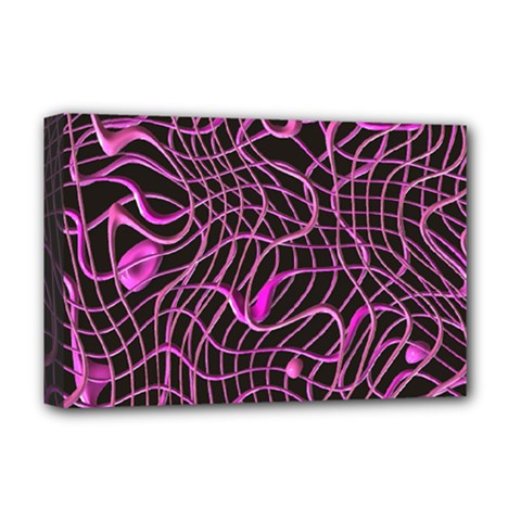 Ribbon Chaos 2 Pink Deluxe Canvas 18  X 12  