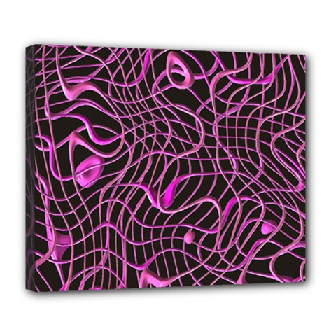 Ribbon Chaos 2 Pink Deluxe Canvas 24  X 20  