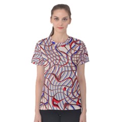 Ribbon Chaos 2 Red Blue Women s Cotton Tees