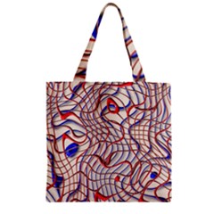 Ribbon Chaos 2 Red Blue Zipper Grocery Tote Bags