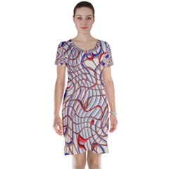 Ribbon Chaos 2 Red Blue Short Sleeve Nightdresses