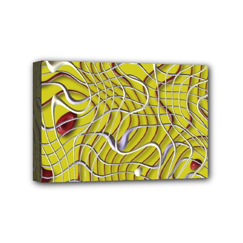 Ribbon Chaos 2 Yellow Mini Canvas 6  X 4  by ImpressiveMoments