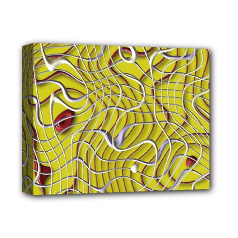 Ribbon Chaos 2 Yellow Deluxe Canvas 14  X 11 