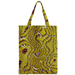 Ribbon Chaos 2 Yellow Zipper Classic Tote Bags