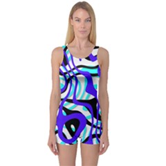 Ribbon Chaos Ocean Women s Boyleg One Piece Swimsuits