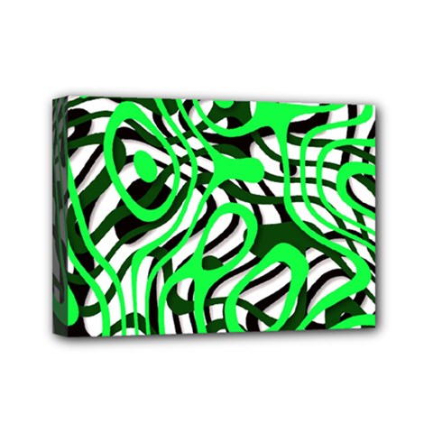 Ribbon Chaos Green Mini Canvas 7  X 5 