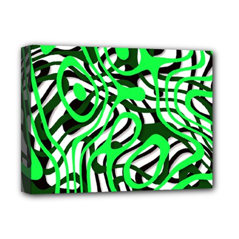 Ribbon Chaos Green Deluxe Canvas 16  X 12   by ImpressiveMoments