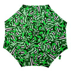 Ribbon Chaos Green Hook Handle Umbrellas (large)