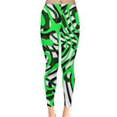 Ribbon Chaos Green Women s Leggings by ImpressiveMoments