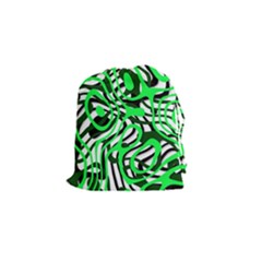 Ribbon Chaos Green Drawstring Pouches (small) 