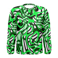 Ribbon Chaos Green Men s Long Sleeve T-shirts