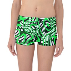 Ribbon Chaos Green Reversible Boyleg Bikini Bottoms