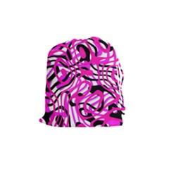 Ribbon Chaos Pink Drawstring Pouches (medium) 