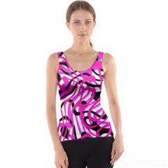 Ribbon Chaos Pink Tank Tops