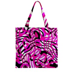 Ribbon Chaos Pink Zipper Grocery Tote Bags