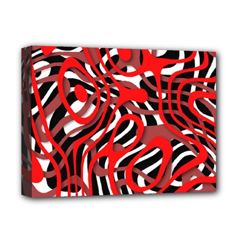 Ribbon Chaos Red Deluxe Canvas 16  X 12   by ImpressiveMoments