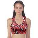 Ribbon Chaos Red Sports Bra View1