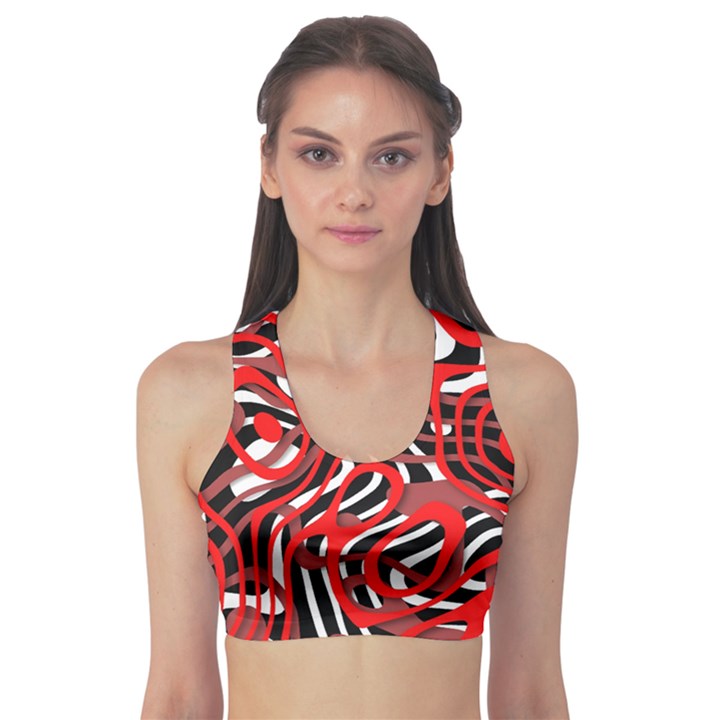 Ribbon Chaos Red Sports Bra