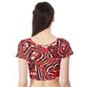 Ribbon Chaos Red Short Sleeve Crop Top View2