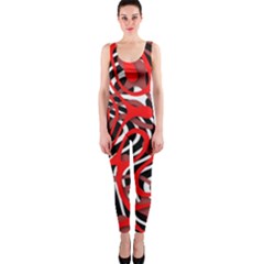 Ribbon Chaos Red Onepiece Catsuits