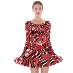 Ribbon Chaos Red Long Sleeve Skater Dress by ImpressiveMoments