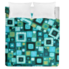 Teal Squares Duvet Cover (full/queen Size)