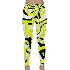 Ribbon Chaos Yellow Yoga Leggings