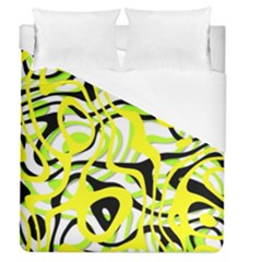 Ribbon Chaos Yellow Duvet Cover Single Side (full/queen Size) by ImpressiveMoments