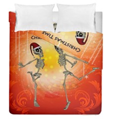 Dancing For Christmas, Funny Skeletons Duvet Cover (full/queen Size)