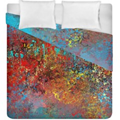 Abstract In Red, Turquoise, And Yellow Duvet Cover (king Size)