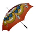 Funny Christmas Smiley With Sunglasses Straight Umbrellas View2