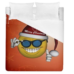 Funny Christmas Smiley With Sunglasses Duvet Cover Single Side (full/queen Size)