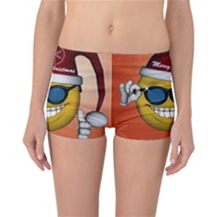 Funny Christmas Smiley With Sunglasses Reversible Boyleg Bikini Bottoms by FantasyWorld7