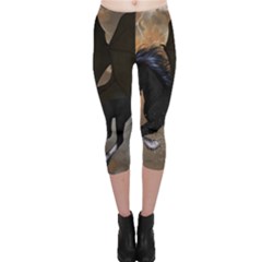 Awesome Dark Unicorn With Clouds Capri Leggings by FantasyWorld7