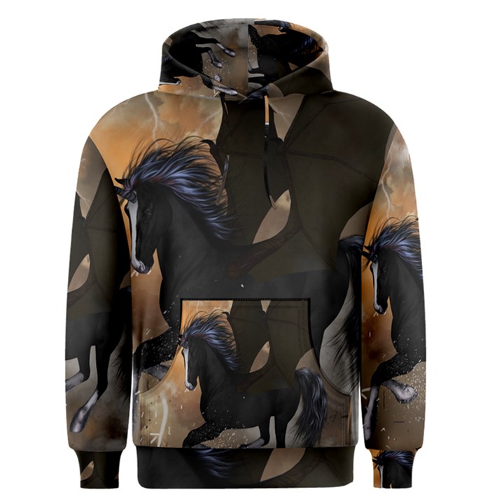 Awesome Dark Unicorn With Clouds Men s Pullover Hoodies