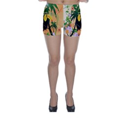 Cute Toucan With Palm And Flowers Skinny Shorts