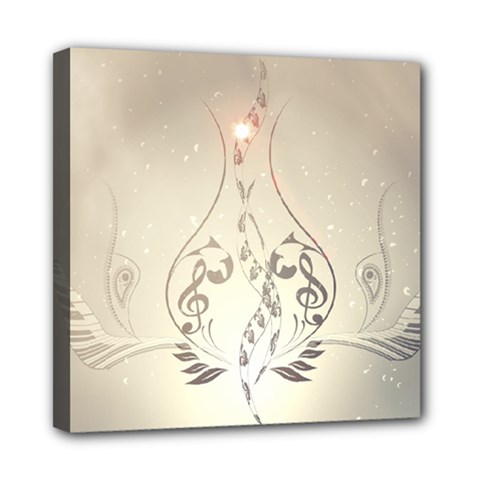 Music, Piano With Clef On Soft Background Mini Canvas 8  X 8 