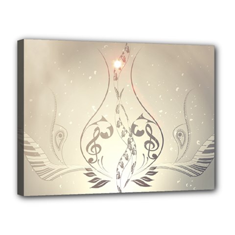 Music, Piano With Clef On Soft Background Canvas 16  X 12 