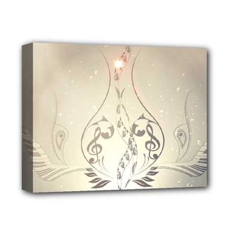 Music, Piano With Clef On Soft Background Deluxe Canvas 14  X 11 