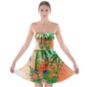 Tropical Design With Palm And Flowers Strapless Bra Top Dress View1