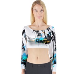 Surfing Long Sleeve Crop Top