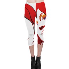 Women Face With Clef Capri Leggings