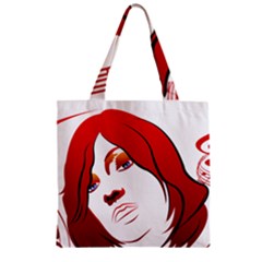 Women Face With Clef Zipper Grocery Tote Bags