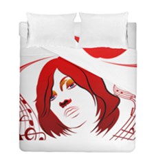 Women Face With Clef Duvet Cover (twin Size)