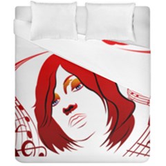 Women Face With Clef Duvet Cover (double Size)