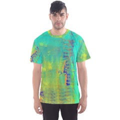 Abstract In Turquoise, Gold, And Copper Men s Sport Mesh Tees