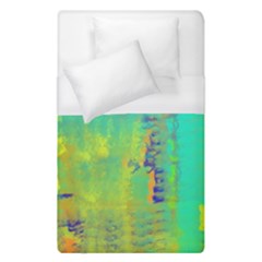 Abstract In Turquoise, Gold, And Copper Duvet Cover Single Side (single Size) by digitaldivadesigns