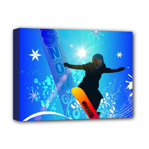 Snowboarding Deluxe Canvas 16  X 12  