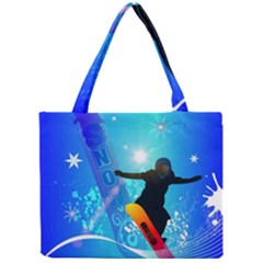 Snowboarding Tiny Tote Bags by FantasyWorld7