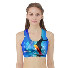 Snowboarding Women s Sports Bra With Border by FantasyWorld7